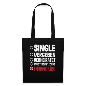 Mots croisés Humour - Sac en tissu - noir - Devant