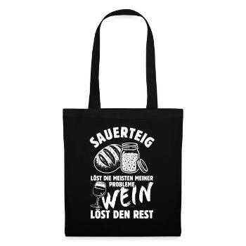 Le levain résout mes problèmes - Wine Saying - Sac en tissu - noir - Devant