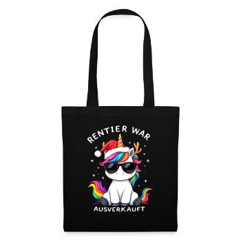 Reindeer was sold out Unicorn Christmas - Tote Bag - black - Front