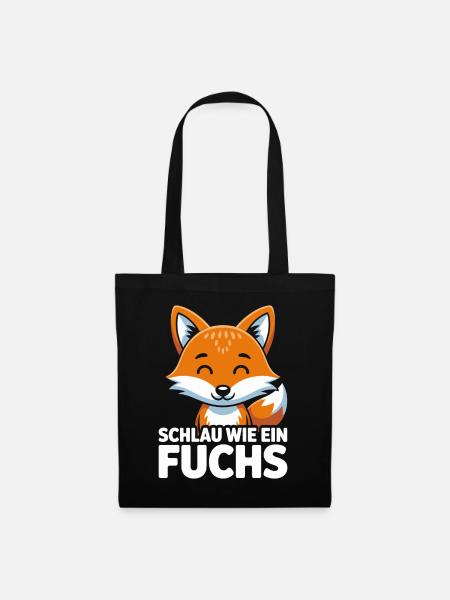 Schlau Wie Ein Fuchs Niedlicher Fuchs - Stoffbeutel - Schwarz