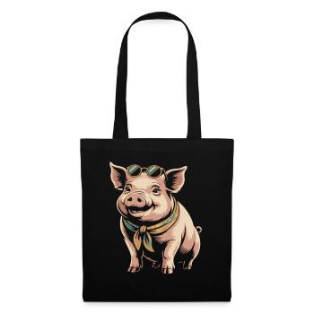 Lunettes de soleil Cochon avec Bandana - Sac en tissu - noir - Devant