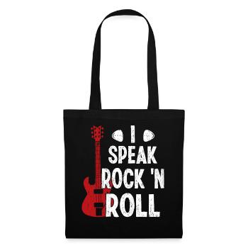 Je parle Rock 'n Roll Musique Guitare Rock Band - Sac en tissu - noir - Devant