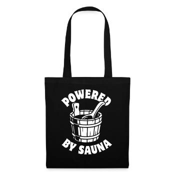 Powered by Sauna - Saunieren - Spruch - Tote Bag - black - Front