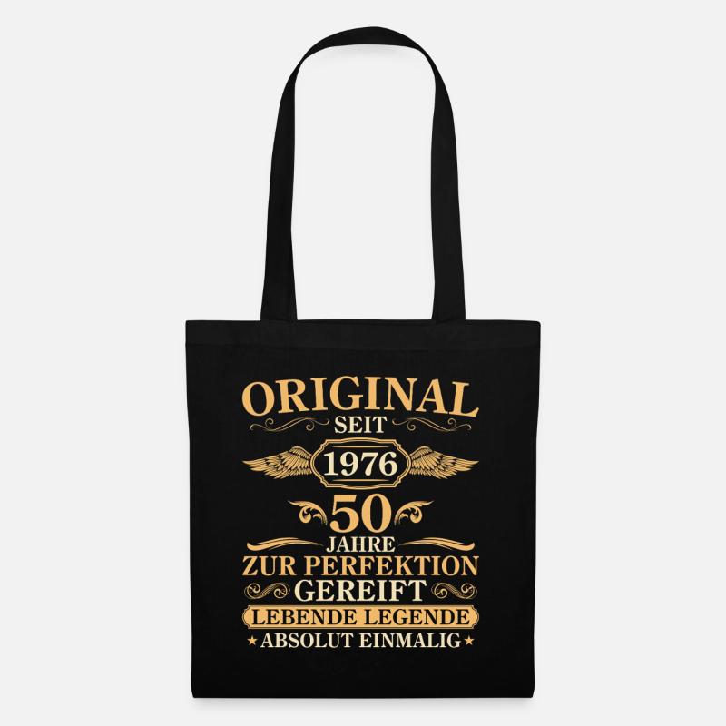 Original 1976 Jahrgang 50. Geburtstag Geschenk - Stoffbeutel - Schwarz