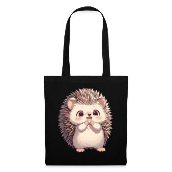 Igel - Stoffbeutel - Schwarz - Vorne