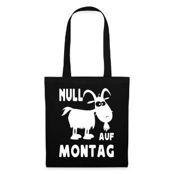Null Bock Auf Montag Ziege Motiv - Stoffbeutel - Schwarz - Vorne