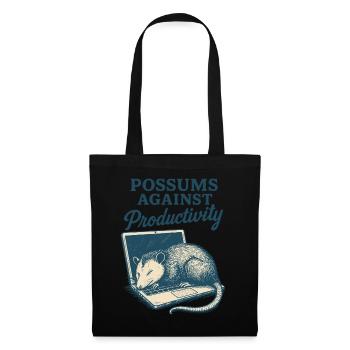 Opossums contre la productivité T-shirt mème drôle - Sac en tissu - noir - Devant
