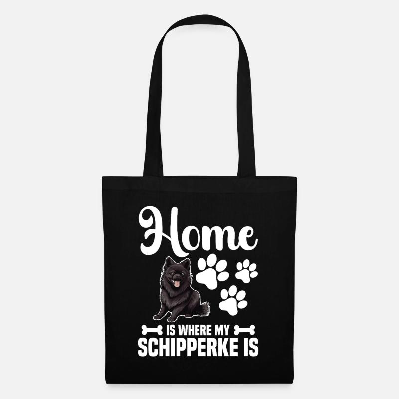 Zu Hause Ist Mein Schipperke - Stoffbeutel - Schwarz