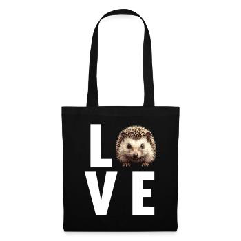Igel - Stoffbeutel - Schwarz - Vorne