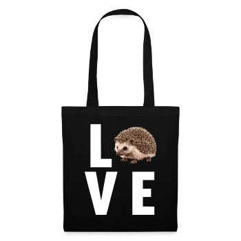 Igel - Stoffbeutel - Schwarz - Vorne