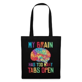 Brain: Too many tabs open - Tote Bag - black - Front