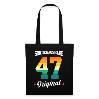 47 Geburtstag - Stoffbeutel - Schwarz - Vorne