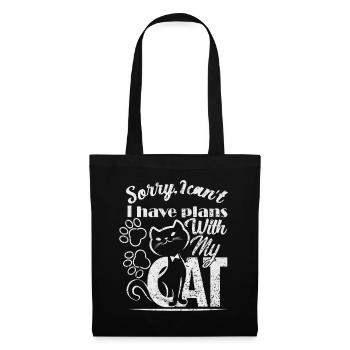 Désolé, je ne peux pas, j’ai des plans avec mon chat - Sac en tissu - noir - Devant