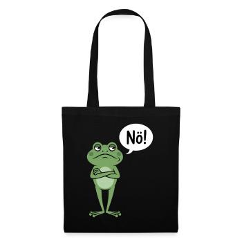 Skeptical frog with nope saying - Tote Bag - black - Front
