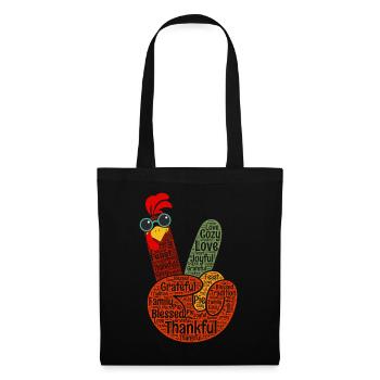 Signe de paix reconnaissant main - Sac en tissu - noir - Devant