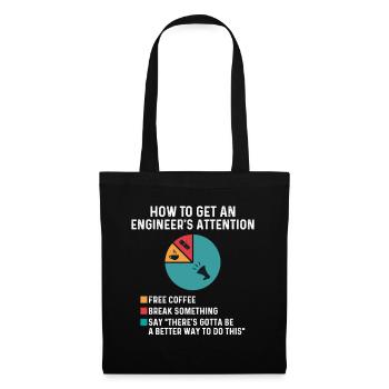 Comment attirer l'attention d'un ingénieur Casser quelque chose - Sac en tissu - noir - Devant