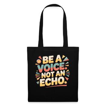 Be a Voice – Encouragement Saying in Retro Style - Tote Bag - black - Front