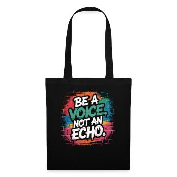 Be a Voice – Encouragement Saying in Retro Style - Tote Bag - black - Front