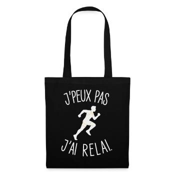 J’peux pas j’ai relai humour sportif athlétisme - Sac en tissu - noir - Devant