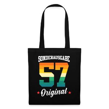 57 Geburtstag - Stoffbeutel - Schwarz - Vorne