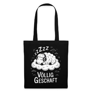 Völlig geschafft geSchaft Schaf Design - Stoffbeutel - Schwarz - Vorne