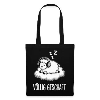 Völlig geschafft geSchaft Schaf Design - Stoffbeutel - Schwarz - Vorne
