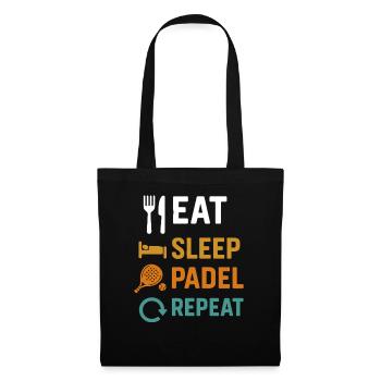 Eat Sleep Padel Repeat Funny Sport - Tote Bag - black - Front