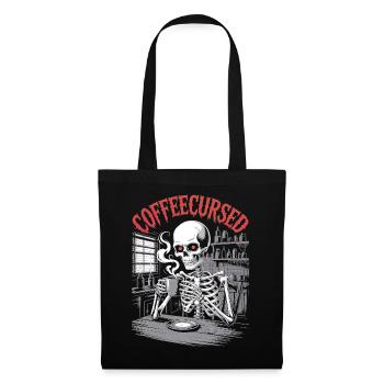 Kaffee Verfluchtes Skelett Brauen Gruseliges Halloween - Stoffbeutel - Schwarz - Vorne