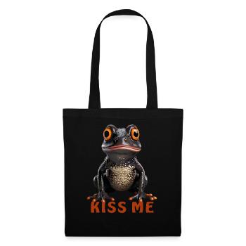 Grenouille Embrasse-moi - Sac en tissu - noir - Devant
