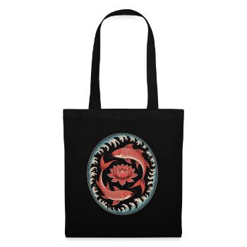 Les carpes koï et la fleur de lotus dans l’eau - Sac en tissu - noir - Devant