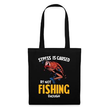 Stress due to too little fishing - Tote Bag - black - Front