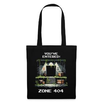 Zone 404 entdeckt | Ort nicht gefunden - Humor - Stoffbeutel - Schwarz - Vorne