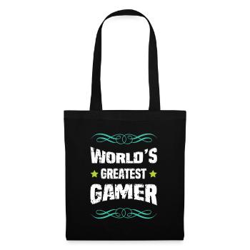 Weltbester Gamer – Distressed Design - Stoffbeutel - Schwarz - Vorne