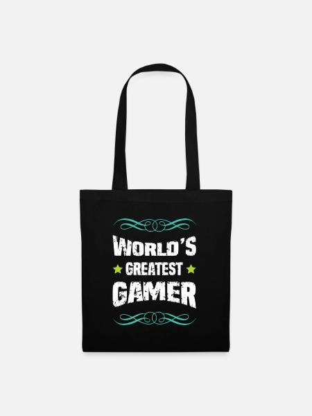 Weltbester Gamer – Distressed Design - Stoffbeutel - Schwarz