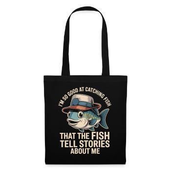  Ich Bin So Gut Im Fische Fangen Dass Die Fische - Stoffbeutel - Schwarz - Vorne