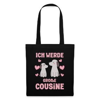 Un grand cousin annonce un chiot de chien - Sac en tissu - noir - Devant