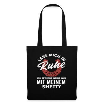 Shetty Lass In Ruhe Pferdemädchen Reiten Ponyfans - Stoffbeutel - Schwarz - Vorne