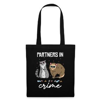 Partner in Crime Katzenduo - Stoffbeutel - Schwarz - Vorne