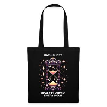 Main Quest: Hourly Reality Check | Lucid dream - Tote Bag - black - Front