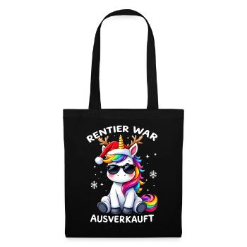 Reindeer was sold out Christmas unicorn - Tote Bag - black - Front