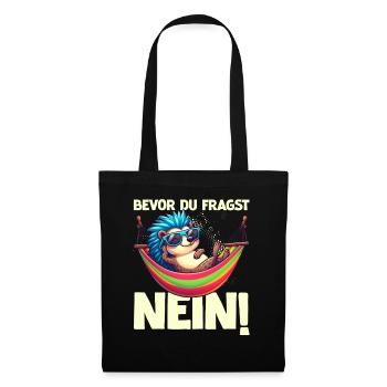 Avant de demander No Hedgehog Mauvaise humeur - Sac en tissu - noir - Devant