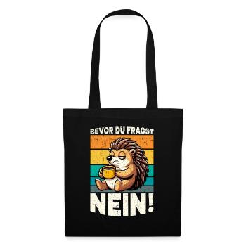 Avant de demander No Hedgehog Mauvaise humeur - Sac en tissu - noir - Devant