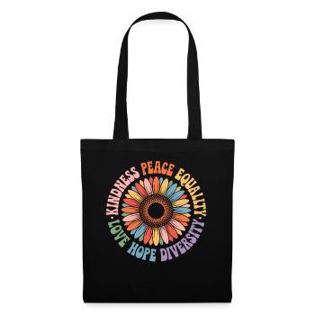 Kindness Peace Equality Love Hope Diversity - Tote Bag - black - Front
