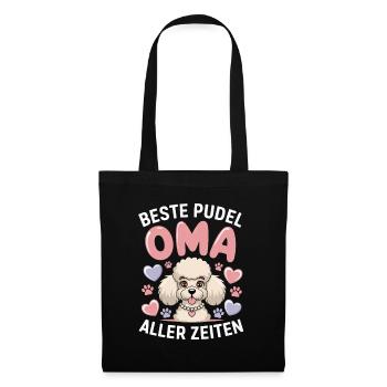 Meilleure grand-mère caniche de tous les temps avec cœur et pattes - Sac en tissu - noir - Devant