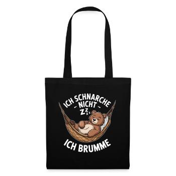 Ich Schnarche Nicht Ich Brumme Bär - Stoffbeutel - Schwarz - Vorne