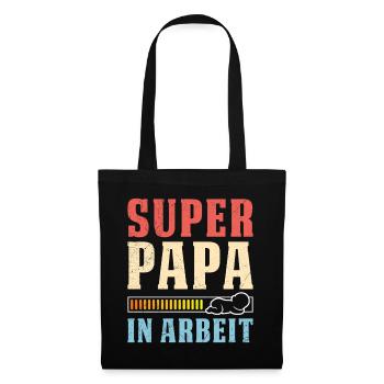 Soon dad SUPER DADDY IN WORK Funny - Tote Bag - black - Front