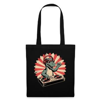 DJ alligator en rythme rétro - Sac en tissu - noir - Devant