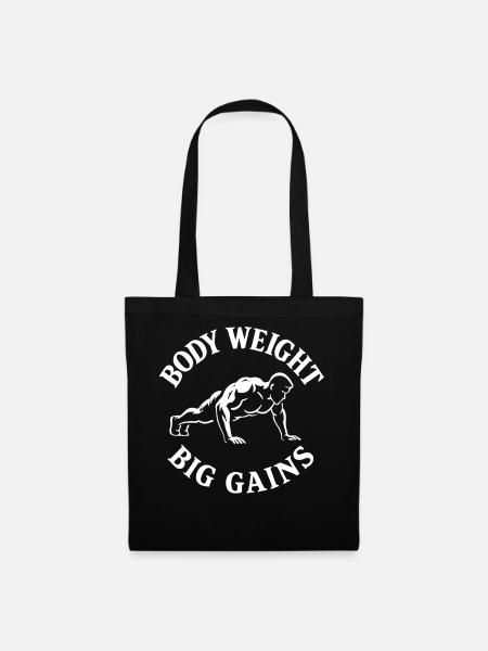 Body Weight Big Gains Calisthenics Fitness Gym - Tote Bag - black