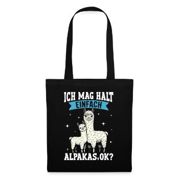 Alpaka Fan ICH MAG HALT EINFACH ALPAKAS Lustig - Stoffbeutel - Schwarz - Vorne
