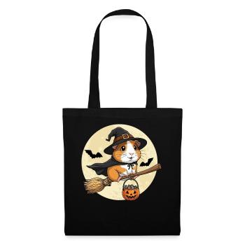 mignon cochon d’Inde sorcière Halloween - Sac en tissu - noir - Devant
